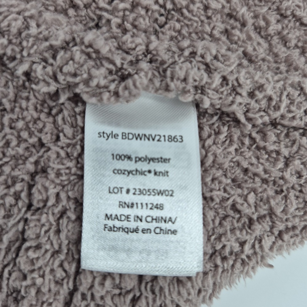 Barefoot Dreams CozyChic Boucle Welt Pocket Cardigan Sweater Taupe Sz S - Picture 8 of 11